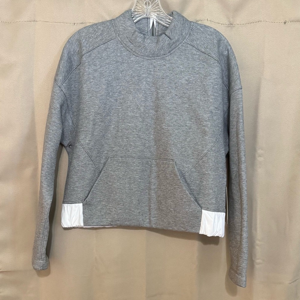 lululemon athletica Gray and White Crew Neck Sweater